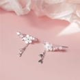thumbnail image 2 of Qarigey Pendientes de plata de ley con amplia aplicación, belleza en flor para cualquier ocasión, opción de regalo Ropa, zapatos y accesorios Miscelánea, 2 of 6