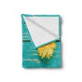 thumbnail image 2 of Rustic Soft Flannel Fleece Blanket, Flower on Vintage Wooden Backplane Floral Beauty Redolence Springtime Nature, Cozy Plush for Indoor and Outdoor Use, 60" x 80", Turquoise Yellow, by Ambesonne, 2 of 6