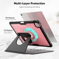 thumbnail image 4 of FJLBDE Case for iPad Pro 12.9 2022/2021/2020/2018 6th/5th/4th/3rd Gen, 360 Rotating Stand iPad Protective Case Cover with Auto Wake/Sleep, Pink, 4 of 7
