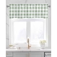 thumbnail image 2 of Saga Green Plaid Linen Curtain Valance for Bedroom/Bathroom/Kitchen/Office/Living/Dining Room Windows,Modern Farmhouse Country Buffalo Check Pocket Topper Drapes Decorative Cafe Drapery Panel 54x18, 2 of 6
