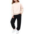 thumbnail image 2 of XAOFW Toddler Girl Outfits Long Sleeve Solid Color Sweatshirt Jogger Pants Little Girls Fall Winter Cozy Clothes Sets 4-5 Years, 2 of 4