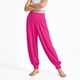 thumbnail image 5 of Girls Pants Solid Color Lightweight Yoga Sports Dance Fitness Drawstring Winter Pants 11-12 Years,Hot Pink XZNPDUCQ, 5 of 5