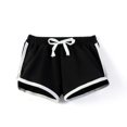 thumbnail image 3 of WMTBSRSW Big Girls Athletic Shorts Striped Drawstring Shorts Kids Running Sport Boxer Short Cycling Gym Cotton Soft Dolphin Shorts 7-14 Years, 3 of 3