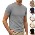 thumbnail image 2 of IYTR Mens Soft Tshirts Short Sleeve T-Shirt Slim Fit Crew Neck Solid Color Basic Soft Cotton Daily Wear Casual Essential Top (Gray,M), 2 of 9