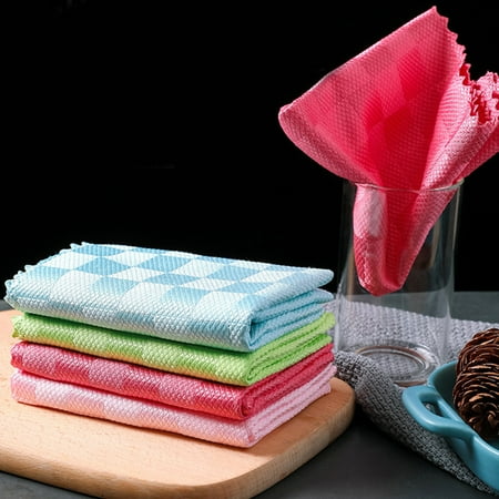 

SunSunrise 1 Set Wiping Rag Easy to Clean Excellent Absorption Microfiber Fish-scale Not Easy Shed Cleaning Towel for Home