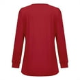 thumbnail image 5 of Scyoekwg Womens Tunic Tops Fall Long Sleeve Pullover Tops Trendy Dressy Casual Comfy Clothes for Women Loose Solid Color Crewneck Pleated Tunic Tops Blouses(Red,L), 5 of 5