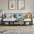 thumbnail image 2 of Daybed Metal Twin Day Bed with Pull Out Trundle Convenient Bed Frame with Metal Slats Support, 2 of 8
