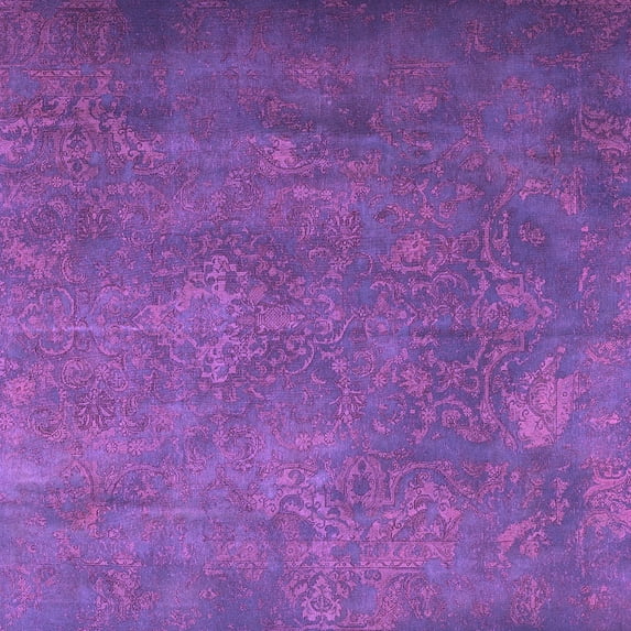 Ahgly Company Indoor Square Persian Purple Traditional Area Rugs, 4' Square