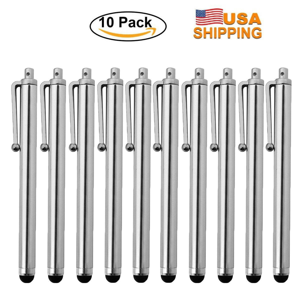 10pcs Metal Universal Stylus Pen Touch Screen For Cell Phone Tablet iPod iPad PC 