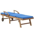 thumbnail image 3 of vidaXL Sun Loungers with Cushions 2 pcs Solid Teak Wood Blue, 3 of 130