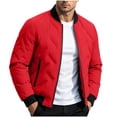 thumbnail image 2 of Trikvn Men's Bomber Jacket Casual Lightweight Quilted Zip Up Fall Outerwear Coat with Pockets for Golf Everyday Wear Classic Windbreaker Jackets Top, 2 of 7