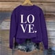 thumbnail image 4 of Penkiiy Camisetas Día de San Valentín Las mujeres aman Corazón Rojo Sudadera gráfica de manga larga Cuello Crew Valentines Tops L Púrpura, 4 of 4