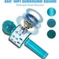 thumbnail image 4 of Kids Karaoke Microphone 2 Pack, Bluetooth Wireless Karaoke Microphone for Singing Portable Handheld Mic Speaker Machine, Kids Toys for Girls Boy Gift for Birthday Party, Home KTV(Blue), 4 of 12