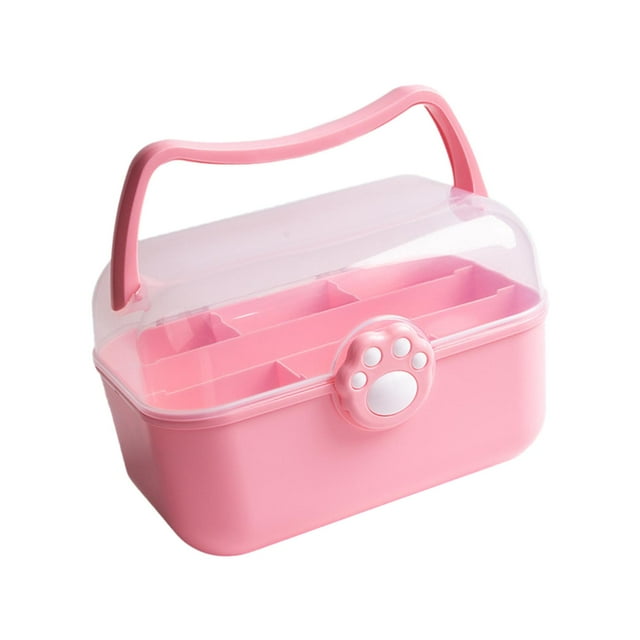 Contenedor de almacenamiento multiusos, organizador de almacenamiento de suministros de arte, accesorios para el cabello bloqueables, organizador para Rosa mayimx Estuche de almacenamiento para lazos para el cabello
