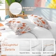 thumbnail image 3 of Orange Spring Floral Bedding 3 Piece Duvet Cover Set Queen Size, Watercolor Summer Botanical Soft Microfiber Comforter Cover with Zipper Closure & Pillowcases, Wrinkle & FadeResistant Quilt Cover, 3 of 9
