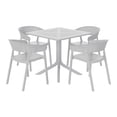 thumbnail image 2 of WestinTrends Playa 5-Piece Modern Patio Square Dining Table Set with Stackable Patio Dining Chairs, Gray, 2 of 17
