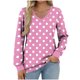 thumbnail image 2 of Heisall Womens Tops Long Sleeve V-Neck Loose Casual Tshirts Polka Dot Print Spring Autumn Fashion, 2 of 5