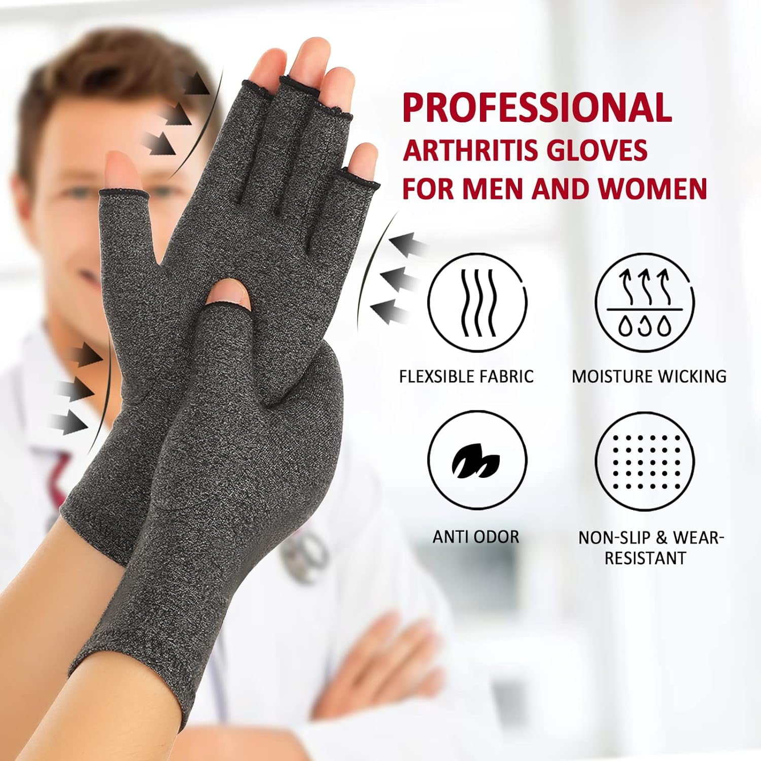 Pairs Arthritis Compression Gloves for Women Men, Carpal Tunnel