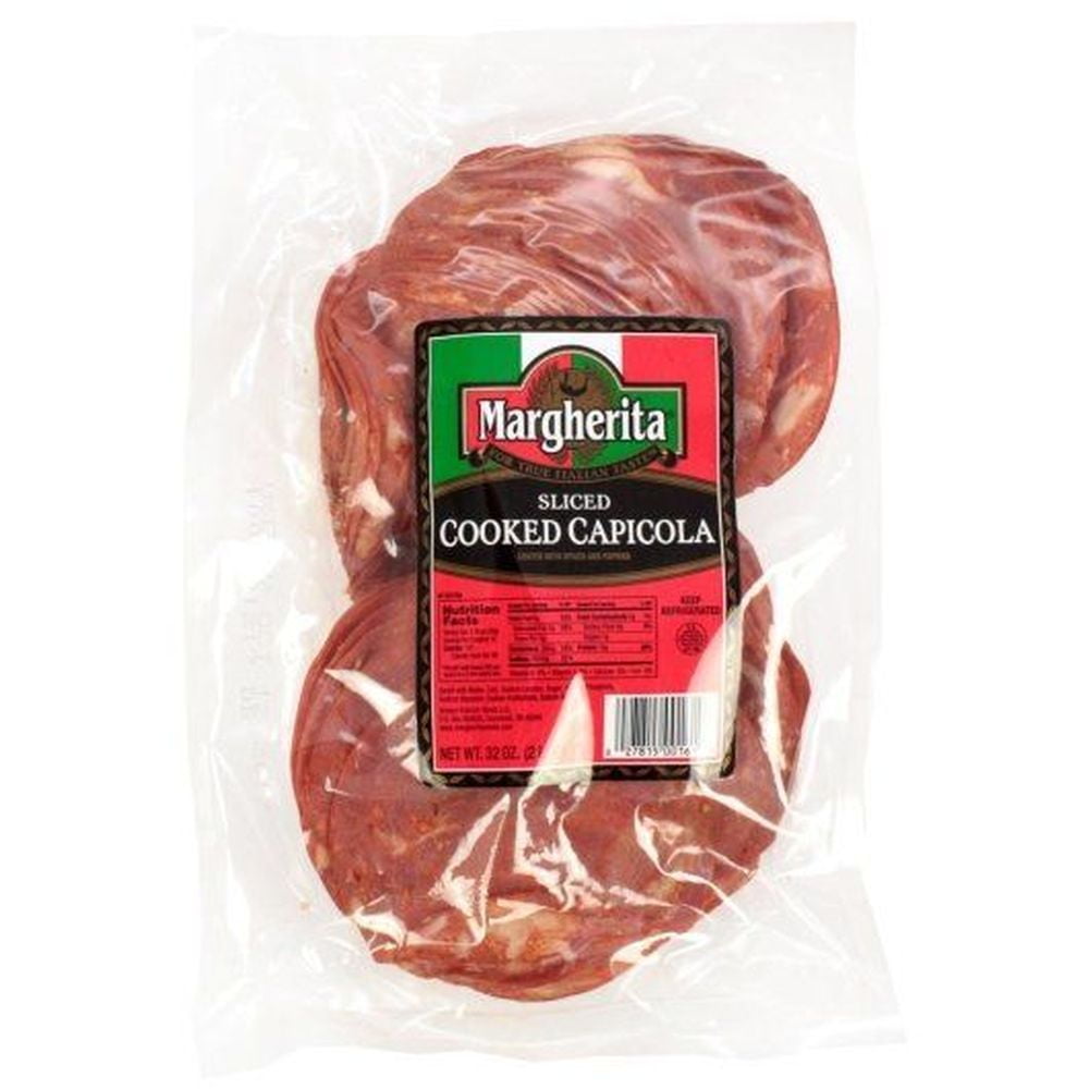 Margherita Sliced Cooked Capicola, 2 Pound -- 5 per Case.