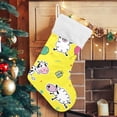 thumbnail image 3 of Coolnut Cow Print Christmas Stocking Personalized Large Candy Stocking, Xmas Stockings Decoration Hanging Gift for Family Holiday Party Ornaments Decor Fireplace, 3 of 7
