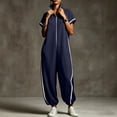 thumbnail image 6 of Short Sleeve Rompers For Women Summer Work Top Short Sleeve Coveralls Shirt and Wide Leg Pants Outfits Cute Womens Summer Clothes Wide Leg Pants Lounge Set Beach Travel Set Overalls For Women, 6 of 9