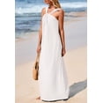 thumbnail image 4 of Vestido de verano PRETTYGARDEN para mujer 2025 con tiras holgadas, blanco, XL, 4 of 8