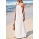 thumbnail image 4 of Vestido de verano PRETTYGARDEN para mujer 2025 con tiras holgadas, blanco, XL, 4 of 8