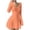 Orange, variant on Women's Solid Mini Dress Rib Knit V Neck Stretch Bodycon Casual Trendy Dress