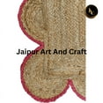 thumbnail image 6 of Jaipur Art And Craft Scalloped Hand Braided Beige Pink Border Runner Jute Area Rug (2.6x10 Sq ft), 6 of 7