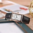 thumbnail image 2 of Resicozy Gold Watches for Women and Men with Vintage Rectangular Case Casual Daily Watch with Leather Strap Black, 2 of 3