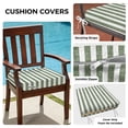 thumbnail image 3 of Outdoor Patio Cushion Covers 4 Pack Sage Green Stripes Patio Chair Cushion Covers with Ties and Zipper Farmhouse Linen Stripes Waterproof Outdoor Seat Cushion Covers for Patio Furniture 22"x22", 3 of 8