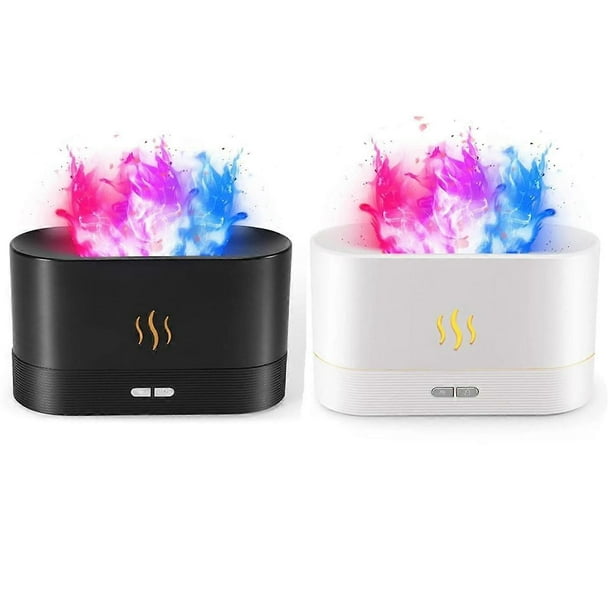 USB Power Portable Desktop Humidifier, Simulated Flame Air Humidifier with 7 Color Lights, Spring Gift