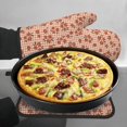 thumbnail image 7 of Bingfone fall flower plaid Print Oven Mitts Pot Holders Set 2 PCS for Kitchen for Cooking Grilling Baking BBQ Pot Holders Cook Essentials, 7 of 7
