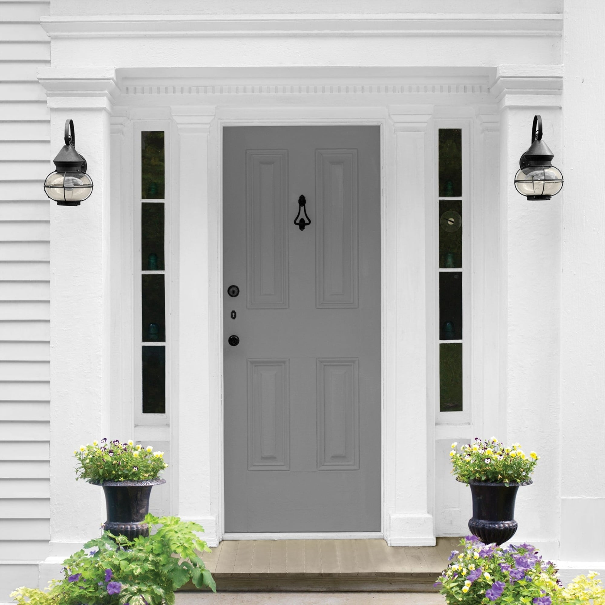 Glidden HEP Dover Gray / Grey Semi-Gloss Exterior Paint with Primer, 1 Quart