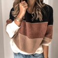thumbnail image 5 of Women'S New Striped Knit Sweater Crew Neck Long Sleeve Loose Warm Pullover Casual Fashion Comfortable All Match Sweater, 5 of 5