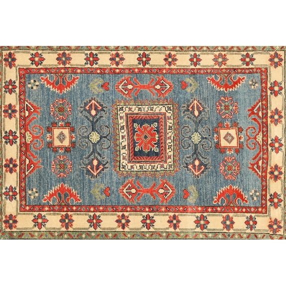 Ahgly Company Indoor Rectangle Traditional Light French Beige Brown Geometric Area Rugs, 2' x 4'