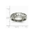thumbnail image 7 of Two-Tone Titanium Silver Ring Band Wedding Sterling Silver Diamond Round, 7 of 7