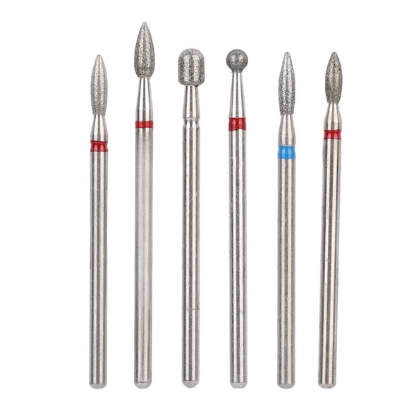 Cabezal de pulido de uñas, 6 piezas/paquete de clavos de acero inoxidable, cabezal de taladro para uñas de acero inoxidable, broca para uñas compacta y ligera