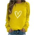 thumbnail image 2 of Meichang Sweat-Shirt pour Femmes Col Rond Manches Longues Coupe Ample Pull Mode Imprimé Cœur Sweat-Shirts Sans Capuche, 2 of 4
