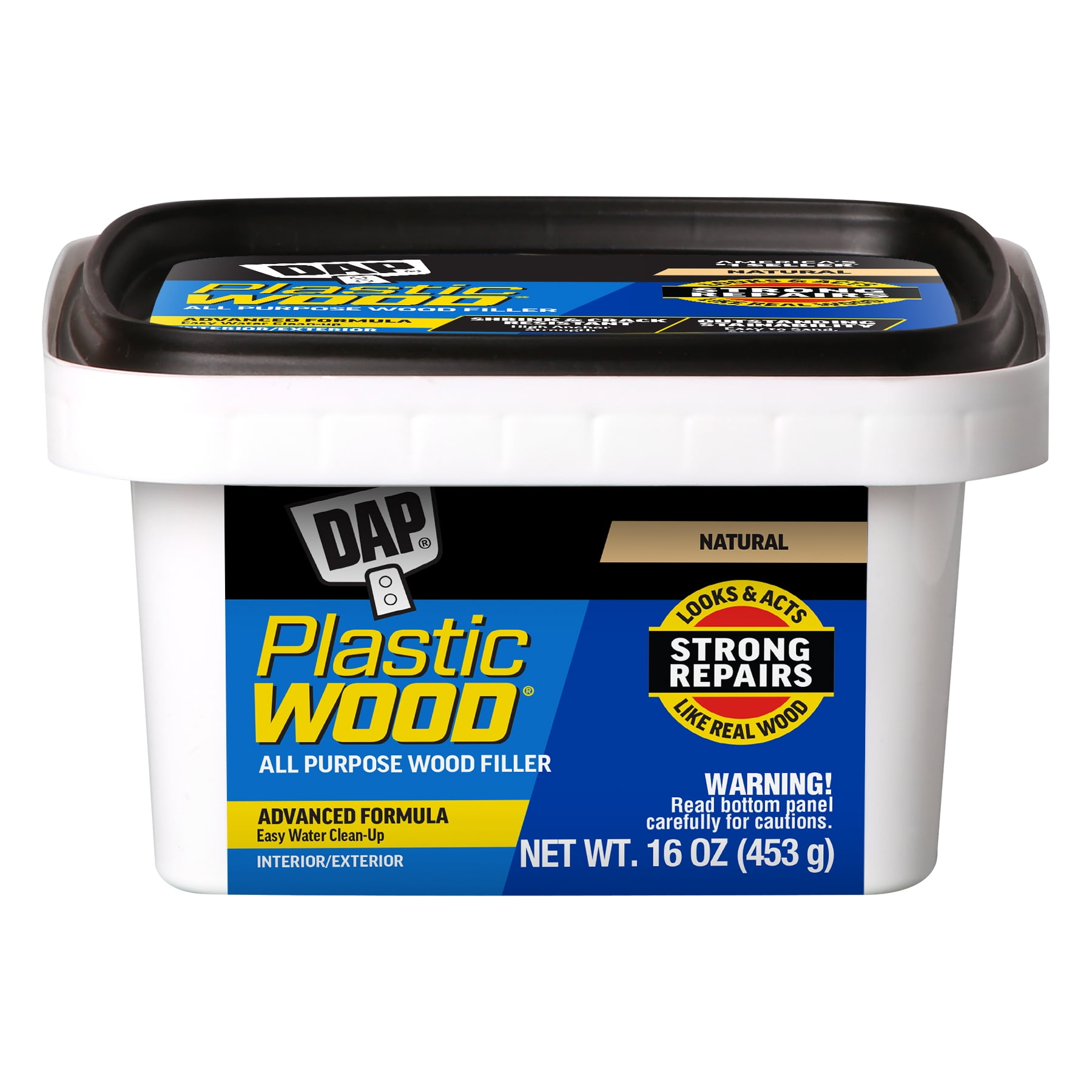 (4 pack) DAP Plastic Wood Latex 16 oz Natural All Purpose Wood Filler Adhesive