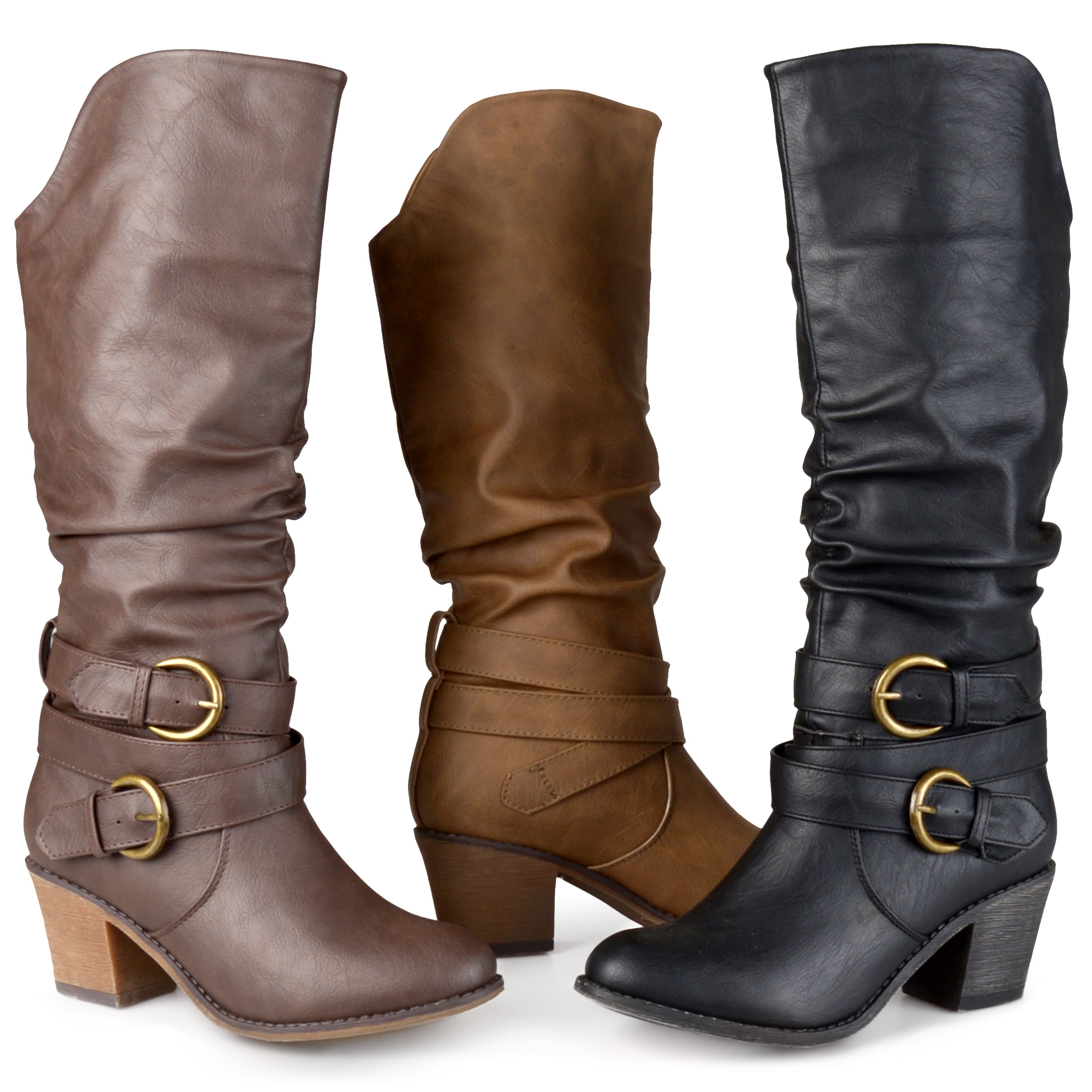 slouchy black boots wide calf