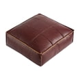 thumbnail image 3 of DOLITY Pouf Doux Repose-Pieds Fait à la Main Coussin de Sol Carré Cuir PU Pouf Marocain Violet Rouge, 3 of 9