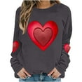 thumbnail image 4 of EchfiProm Sweatshirts for Women Soft Crewneck Pullover Christmas Valentine Day Graphic Long Sleeve Heart Ladies Shirs, 4 of 5