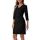 thumbnail image 4 of Vestido envolvente INSPIRE CHIC para mujer con mangas 3/4 y escote en V, vestido midi elegante y casual para invitadas de boda XL Negro, 4 of 6