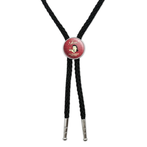 Tea Crisis Management Since 1652 Funny Humor Retro Western Southwest Cowboy Necktie Bow Bolo Tie