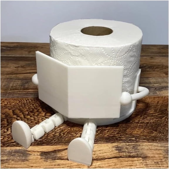Reading Toilet Paper Holder Buddy,Creative Shape Cartoon Toilet Paper Holder,Hilarious Tissue Paper Roll Storage - Cute Bathroom Living Room Decor(White)