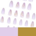 thumbnail image 6 of Lilac Purple Nails Press Ons Medium Length Almond Shape with Butterfly Designs Cute Nails for Fall, Gifts Stocking Stuffers for Women, 6 of 9