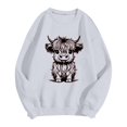 thumbnail image 3 of WEAIXIMIUNG Chandails en Molleton à Col Rond pour Femmes, Designs Mignons, Chandail en Molleton d'Automne et d'Hiver 2025, Col Rond, Mode Imprimé Vache, Manches Longues, Mode Décontractée, Haut de Sortie, 3 of 4