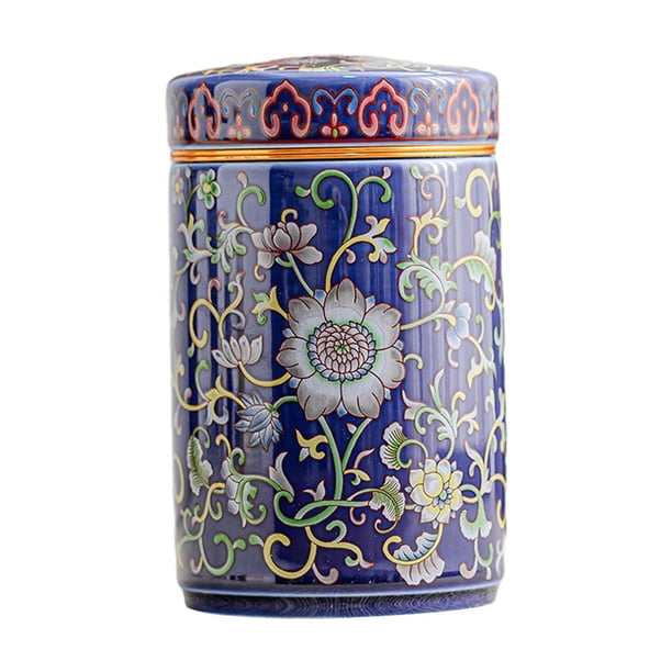 Tarro para guardar té, bote para té, escritorio para sala de estar, bodas, pieza decorativa para el hogar, exhibición Tarro individual azul