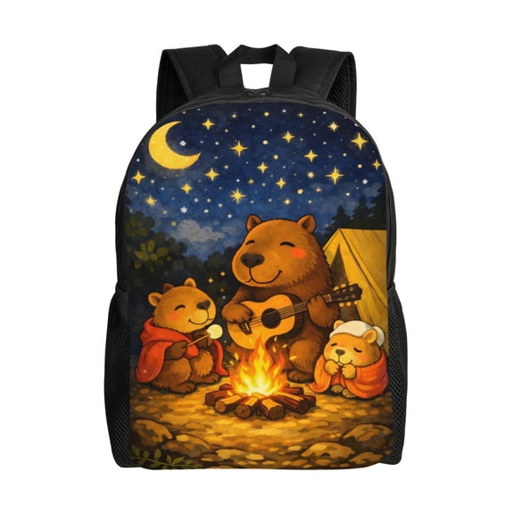 Bears Camping Backpack Full Front Print Travel Laptop Bag for Men and Women